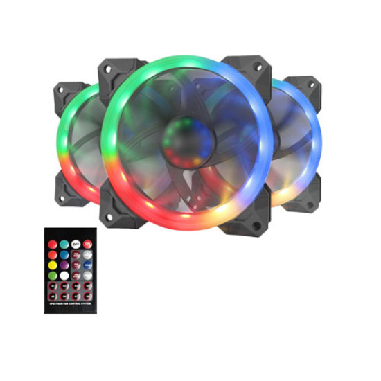 Redragon GC-F009 RGB Triple Pack with Remote Casing Cooler Fan